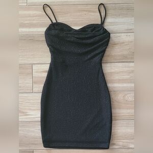 Windsor Black Glitter Mini Dress